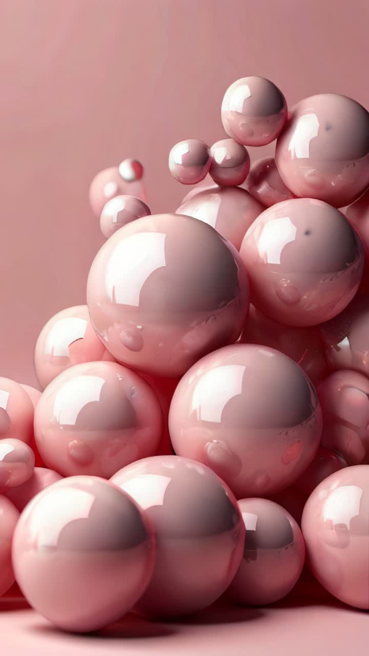 Light pink spheres with different sizes on isolated background. Modern abstract background design