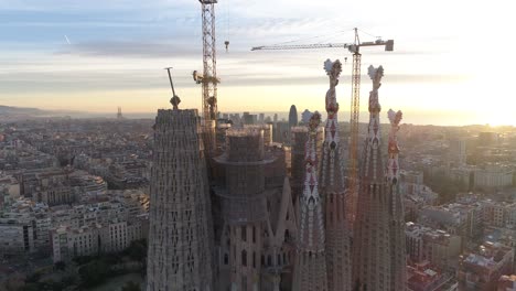 sunrise over sagrada familia church in barcelona spain