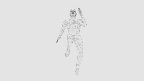 wireframe running man, seamless