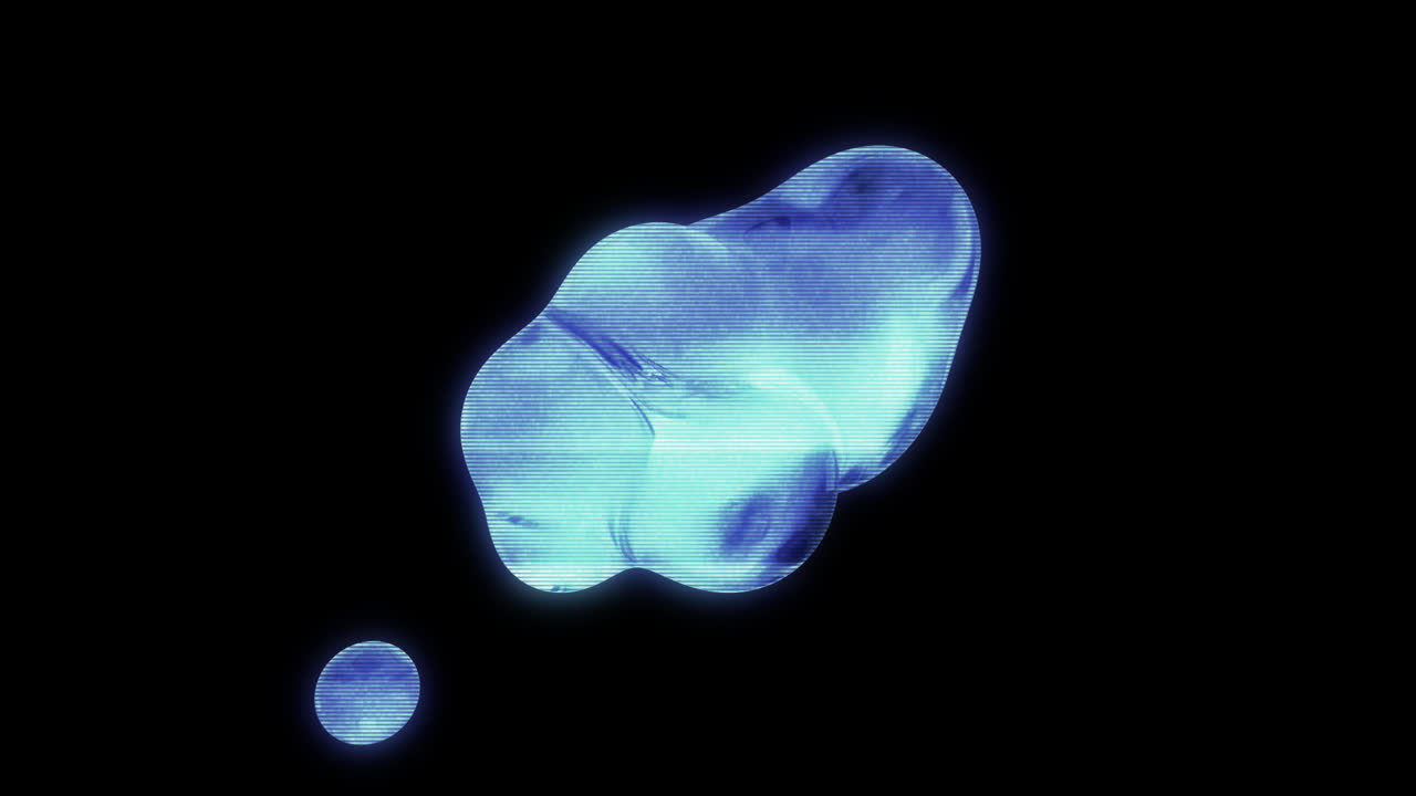 Abstract Digital Liquid Blob Morphing and Pulsating on Black Background