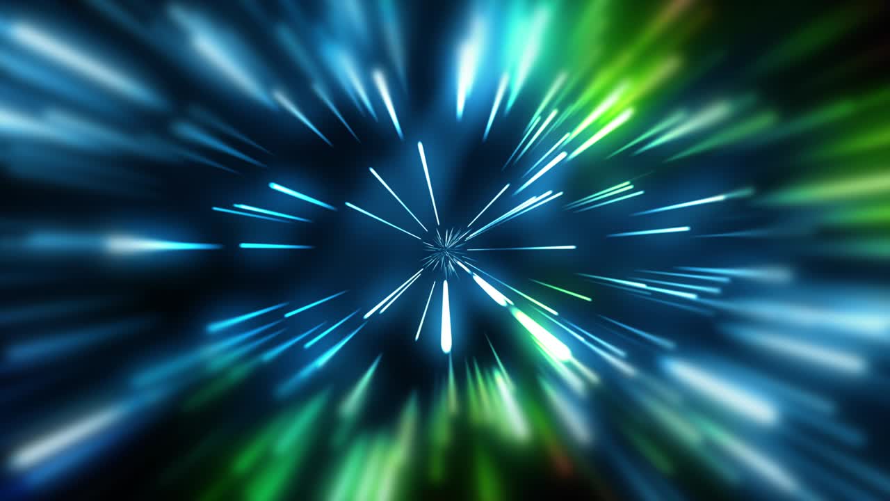 animación en bucle. túnel multicolor de líneas de neón