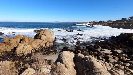 hermosa playa de california en la tarde de invierno - bahía de monterey - 4k