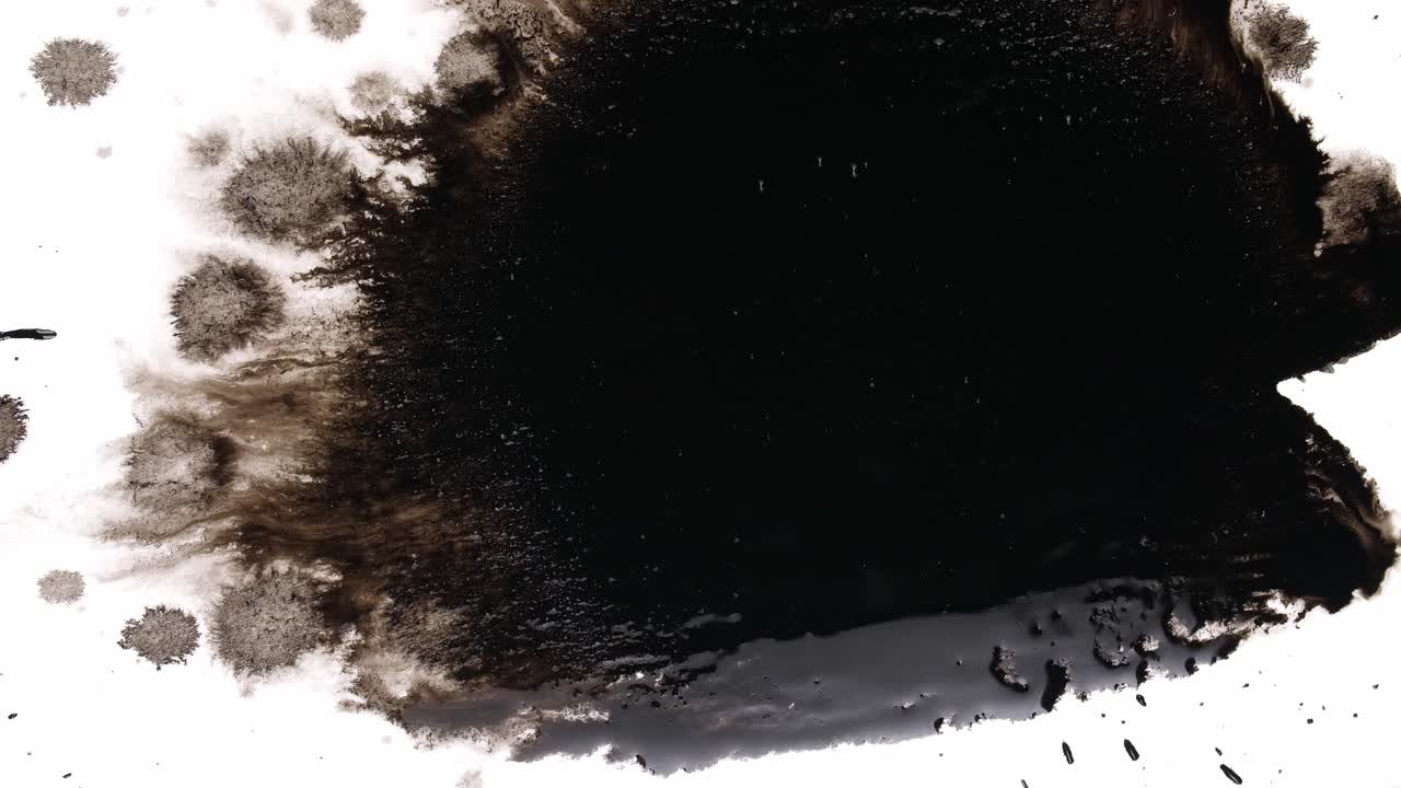 Black Ink Drops On White Background