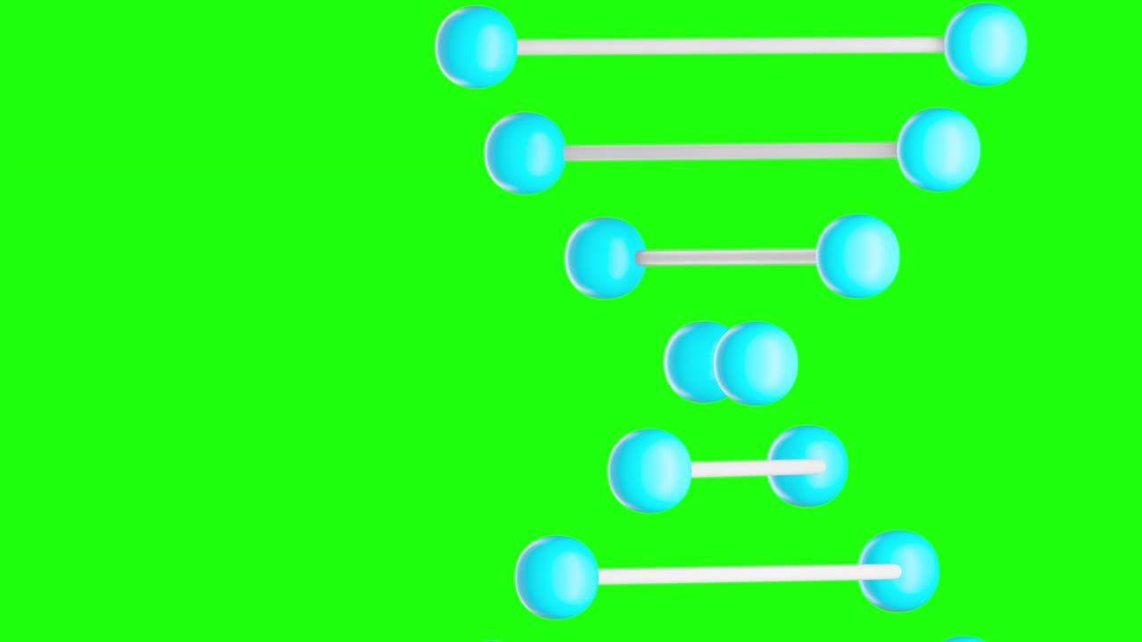 회전하는 dna 모델의 3d 애니메이션