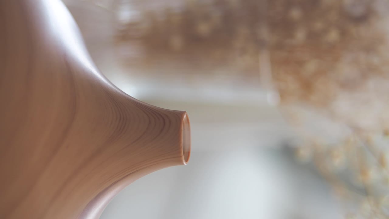 Close-up of a Modern Beige Vase