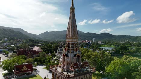 aerial view of a buddhist temple