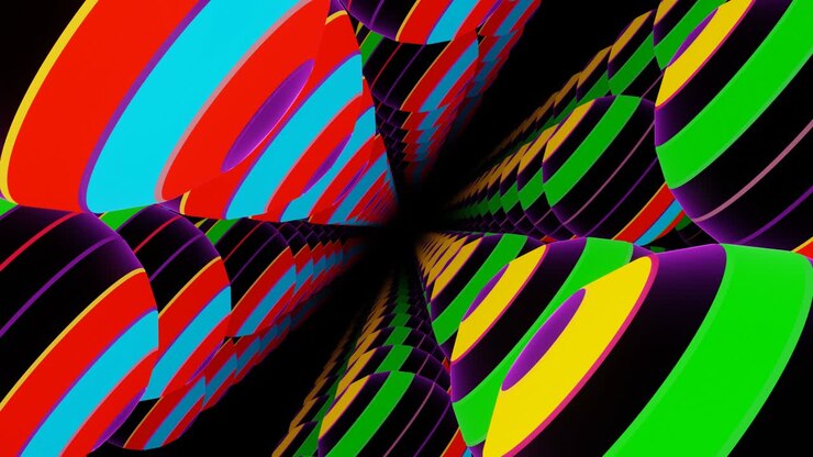 VJ Loops abstract background - colored shimmering spheres.