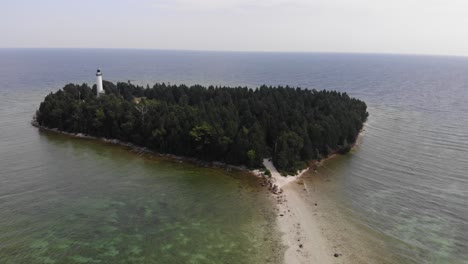 Drohnenschuss-Aus-400-Fuß-Höhe-Von-Cana-Island-In-Door-County-Im-Schönen-Bundesstaat-Wisconsin