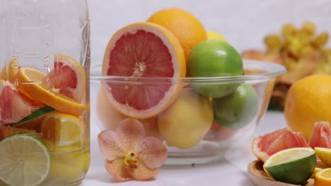 making citrous fruits infusion water