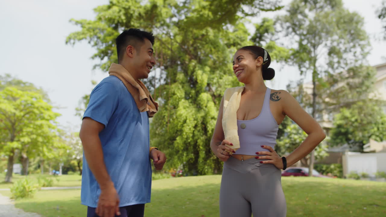 Portrait of Intercultural Sportspeople in City Park