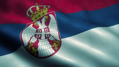 serbia flag waving in the wind. national flag of serbia. sign of serbia seamless loop animation. 4k