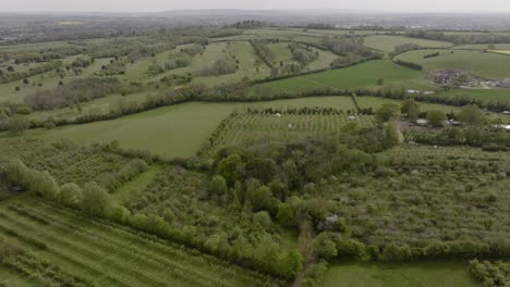 Primavera-Paisaje-Aéreo-Huertos-Campo-De-Golf-Warwickshire-Campo-Stratford-upon-avon