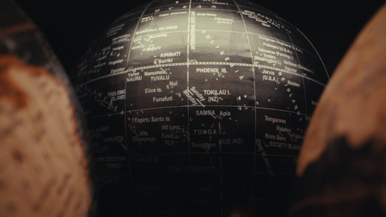 Close-up view of vintage globes