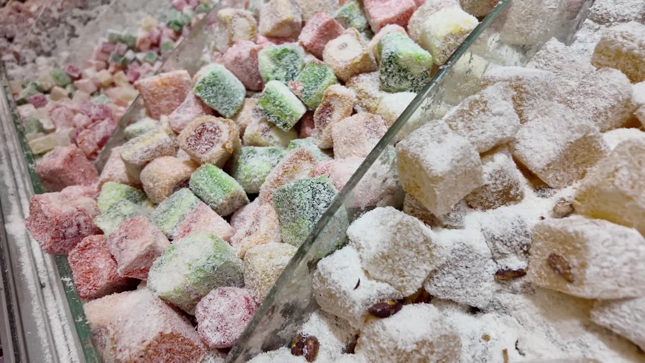 variedad de delicias turcas coloridas