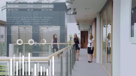 animación del procesamiento de datos financieros en diversos grupos de empresarios