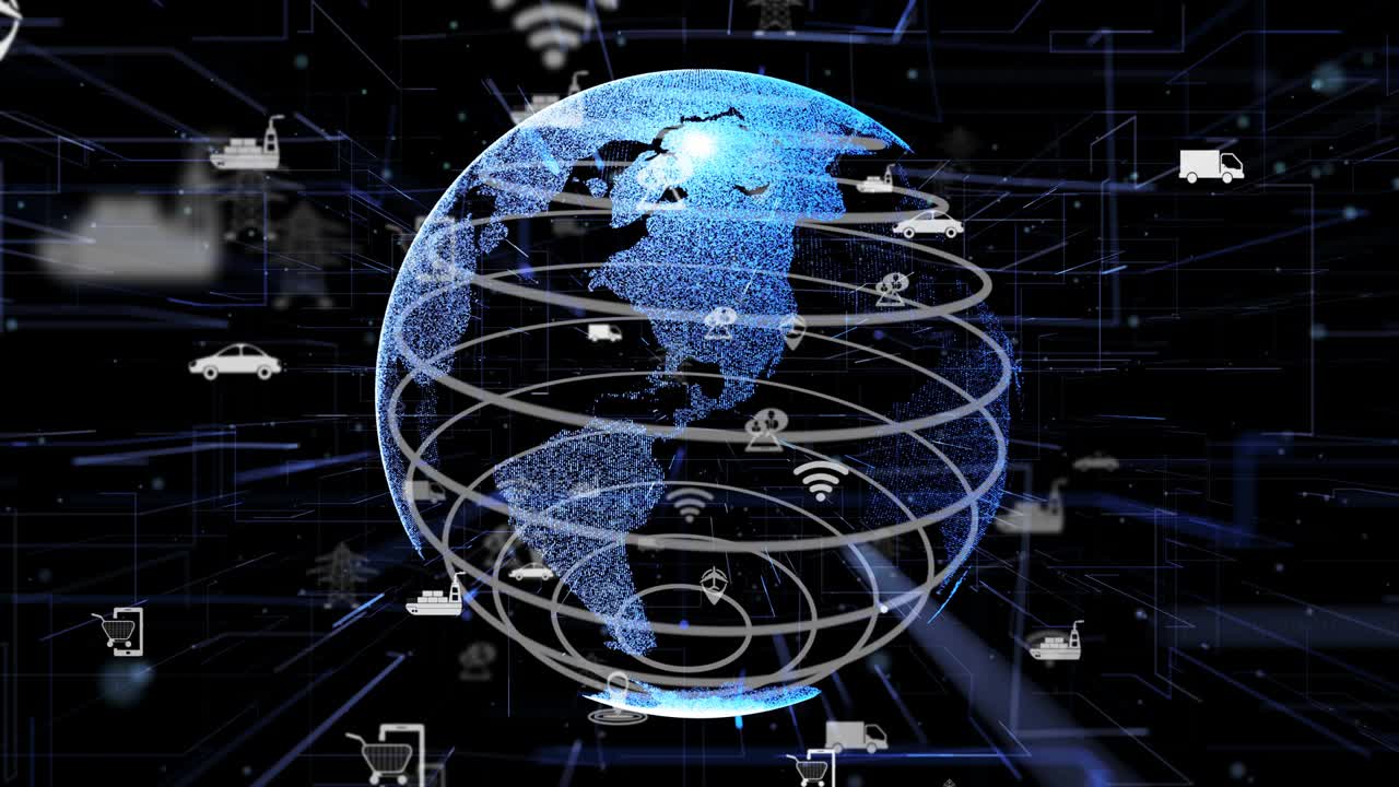 Digital smart transport technology abstract