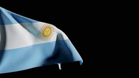 Waving-flag-of-Argentina-against-black-background