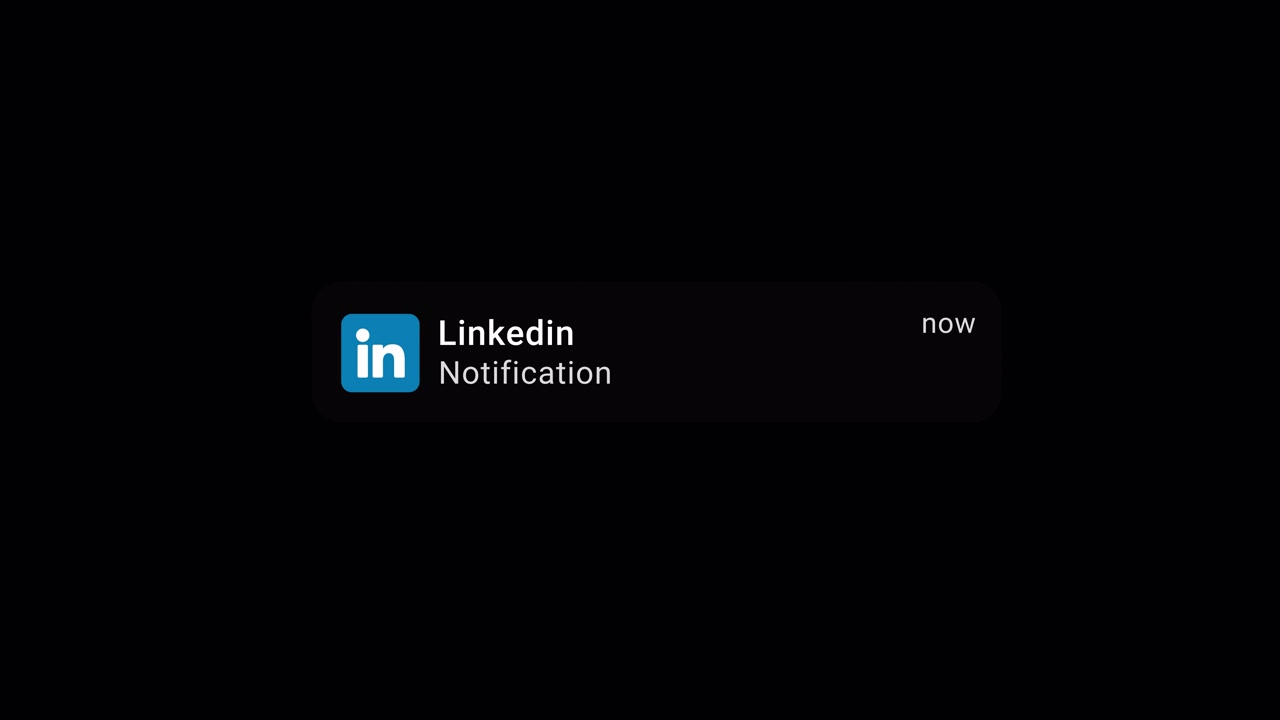 LinkedIn notifikation mørk tilstand animation