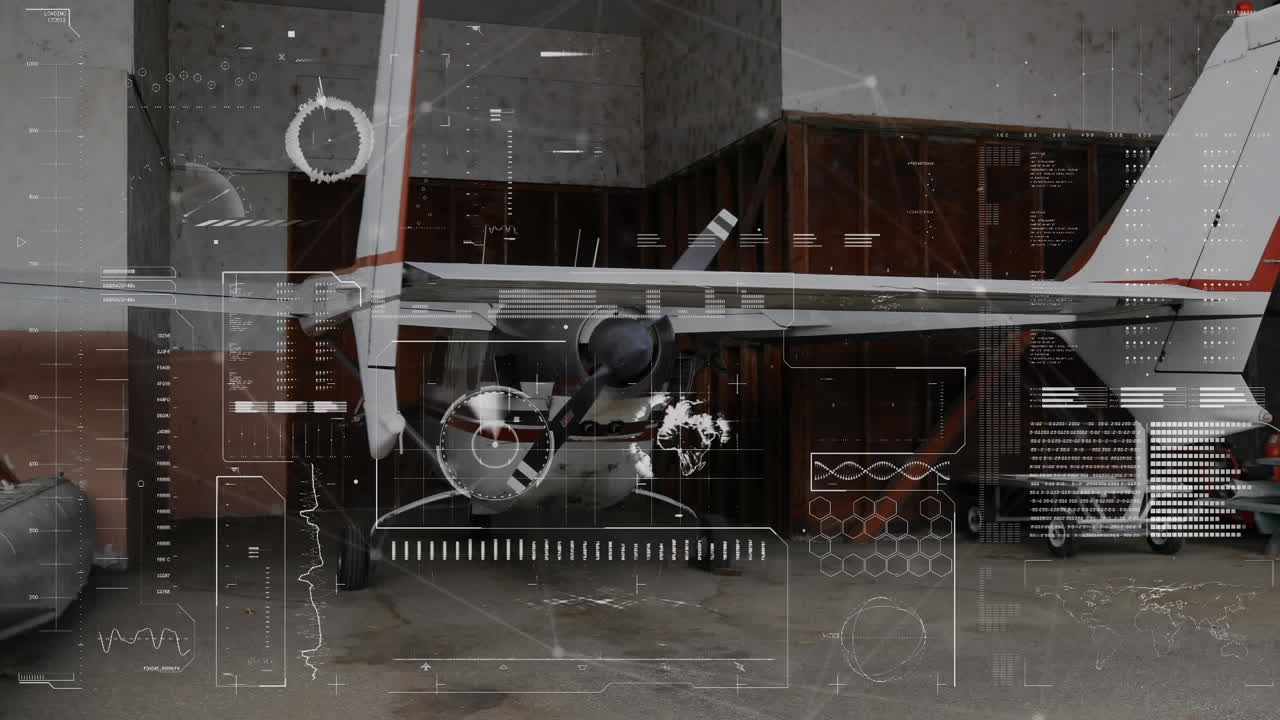 Animation of data processing over plane