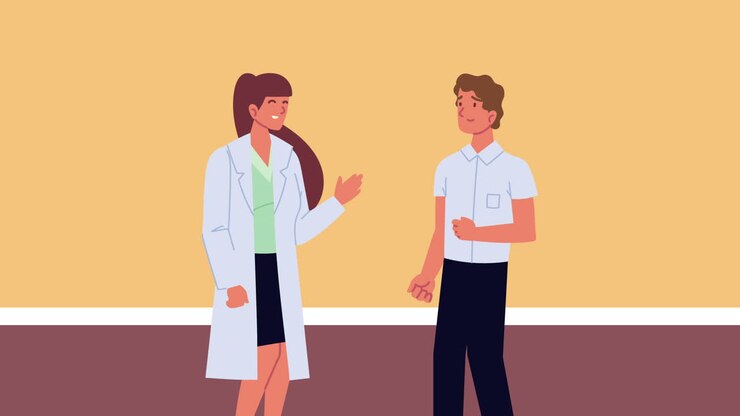 медицинская женщина с пациентом