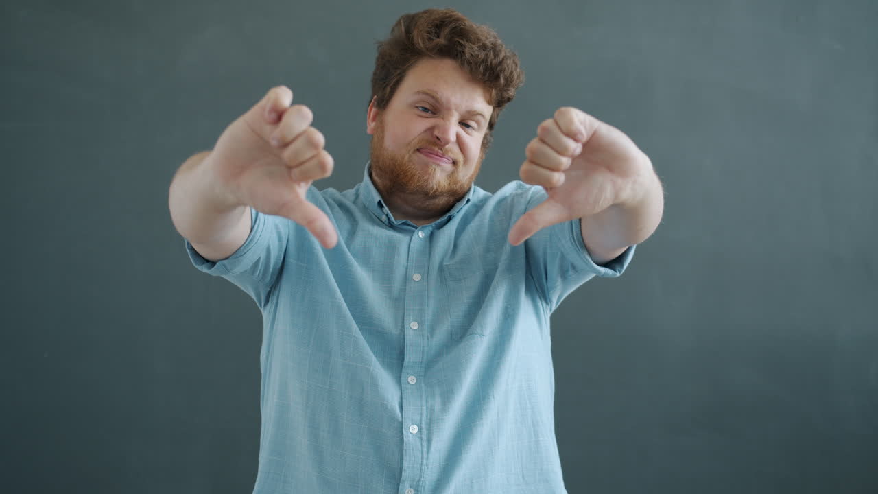 Man showing disapproval