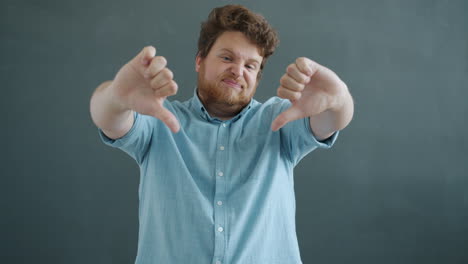 man showing disapproval