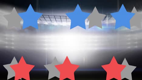 animation of stars moving over stadium