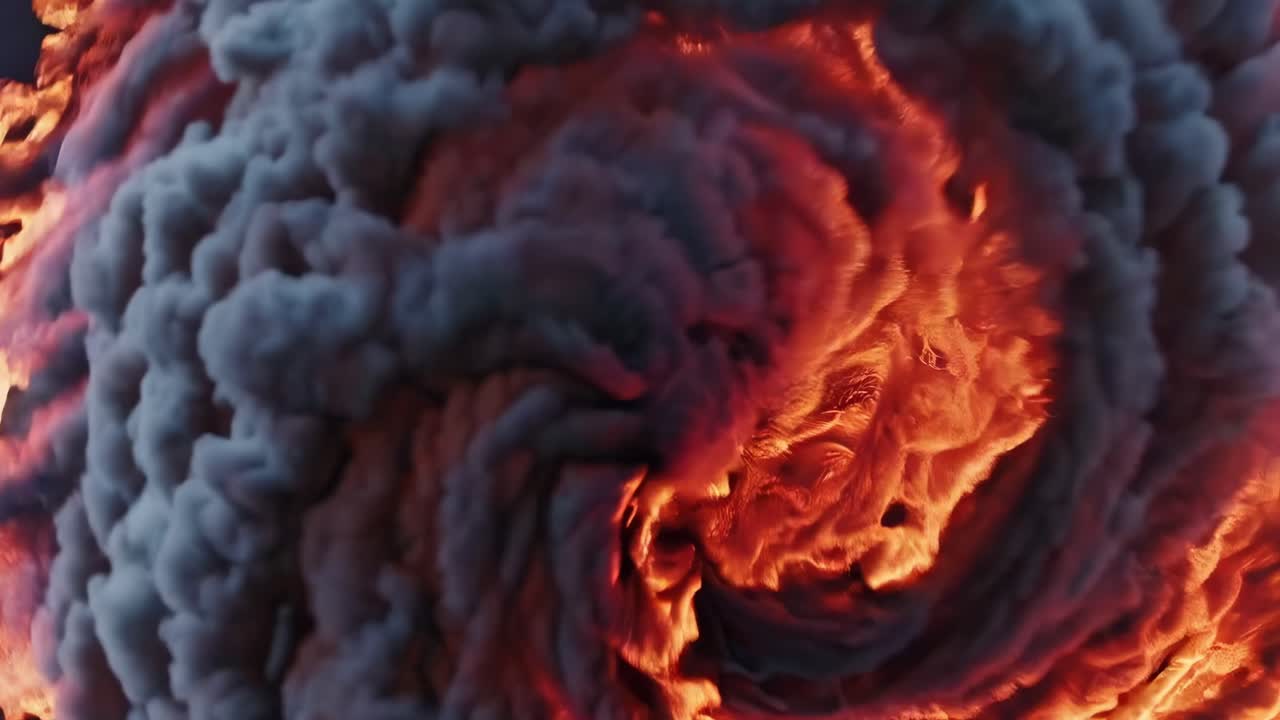 Abstract Wirbelndes Feuer und Rauch