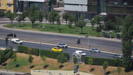 traffic on a multi-lane urban highway