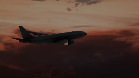 4k aerial commercial flight at dusk
