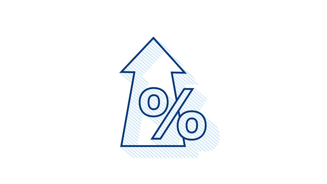 Percentage with arrow up and down. Banking, credit, interest rate. Motion Graphic