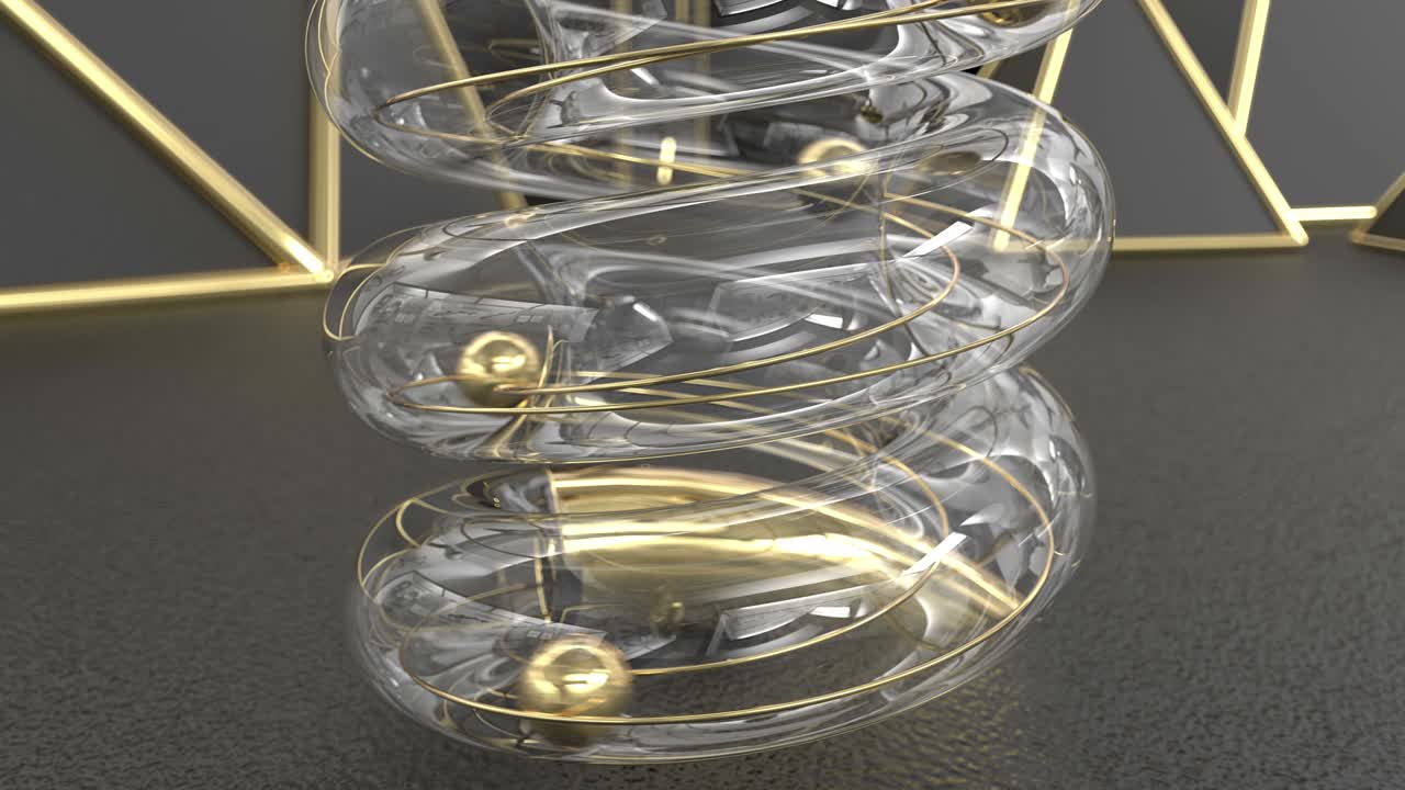 animación en bucle 3d de bolas rodando hacia abajo a través de un túnel. diseño elegante geométrico con movimiento suave. movimiento perpetuo.