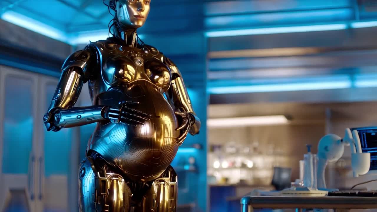 A pregnant robot
