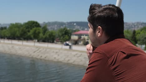 thoughtful man in outside