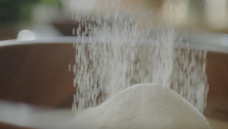 sifting wheat flour