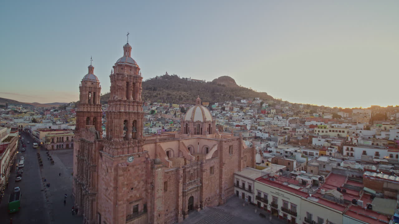 Drone flight Over Zacatecas Downtown