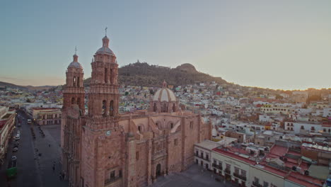 drone flight over zacatecas downtown