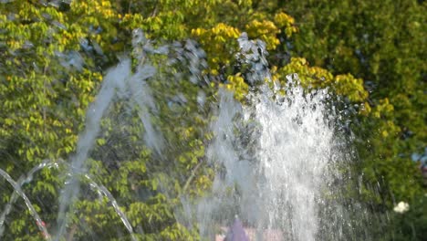 water fountain in anseong farmland, seoul, south korea on a sunny day - extreme close up