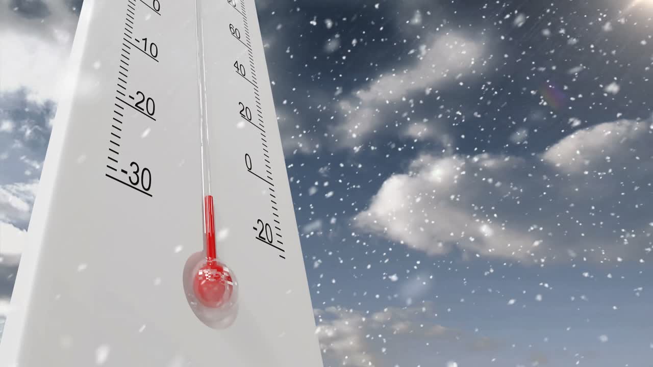 video compuesto digital del termómetro gigante