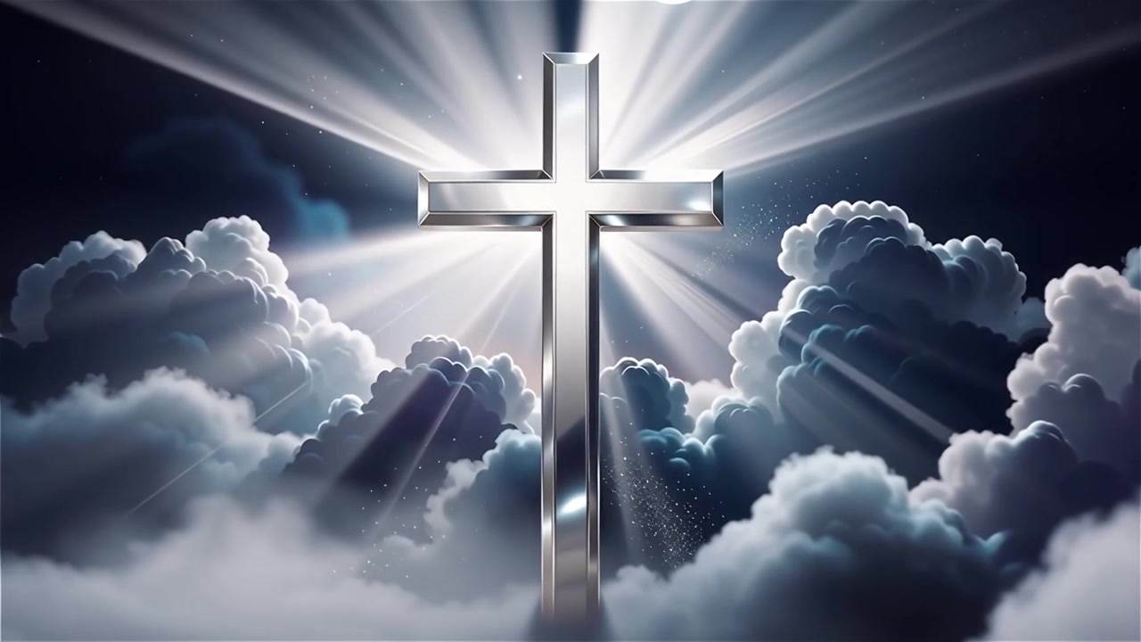 Christian Cross Heavenly Light Worship Background