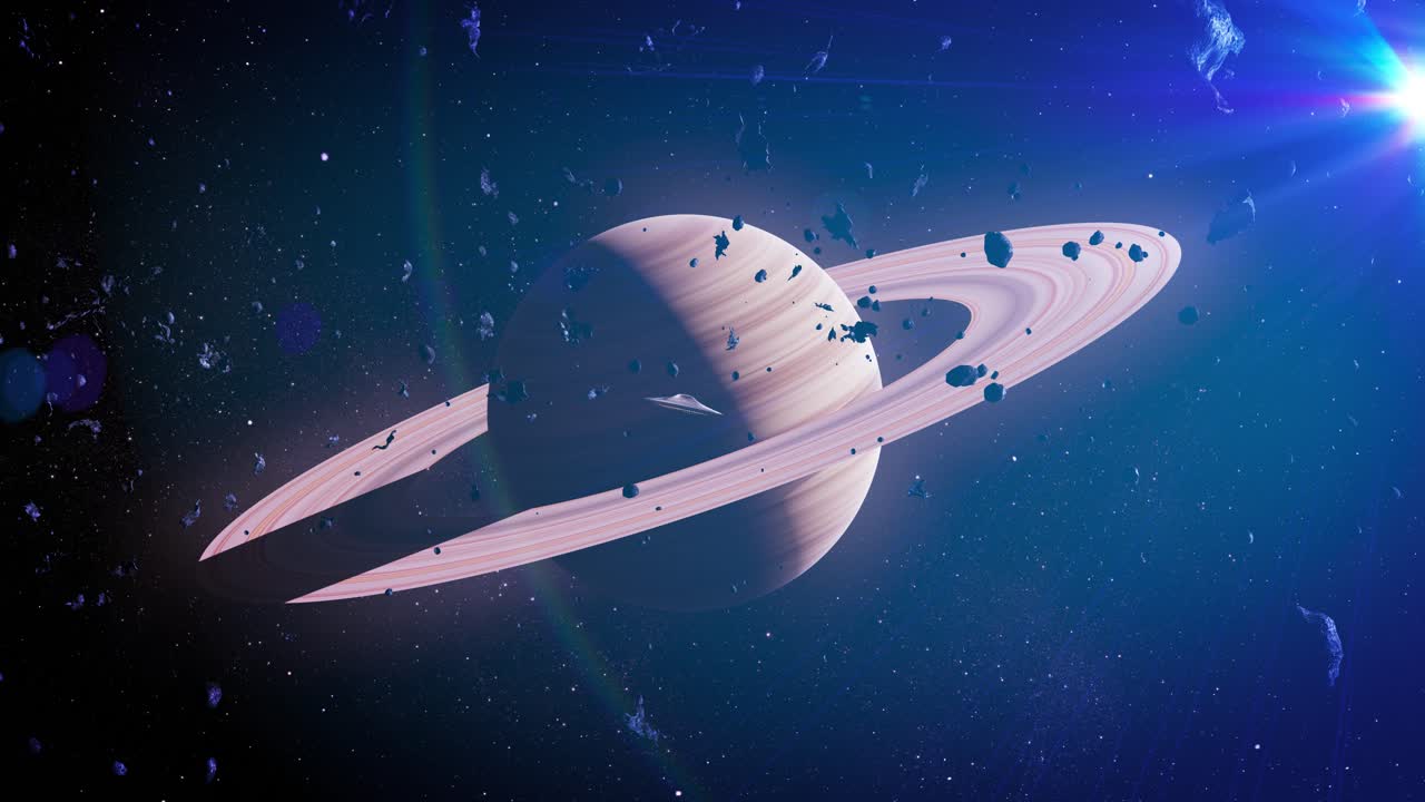 Fremmed rumskib nær Saturn-lignende planet