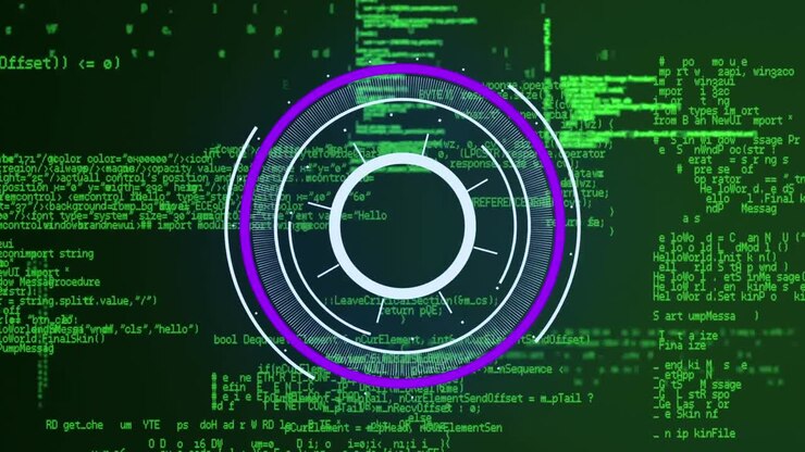 Animatie van een scope die dataverwerking scant
