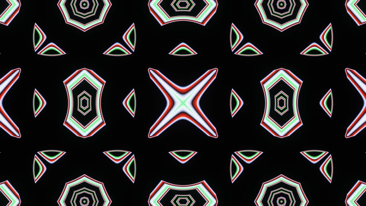 patrón de bucle de bucle caleidoscópico multicolor