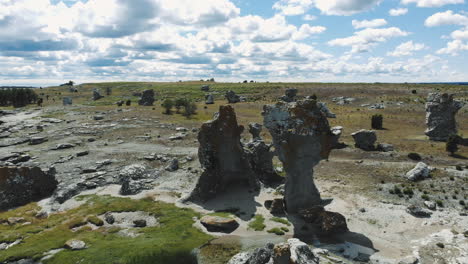 bizarre rock formations in large natural area near sea coast in sweden