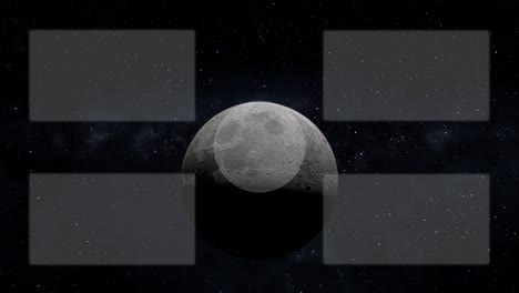 la luna espacio de la tarjeta de finalización pantalla de finalización gráficos de movimiento