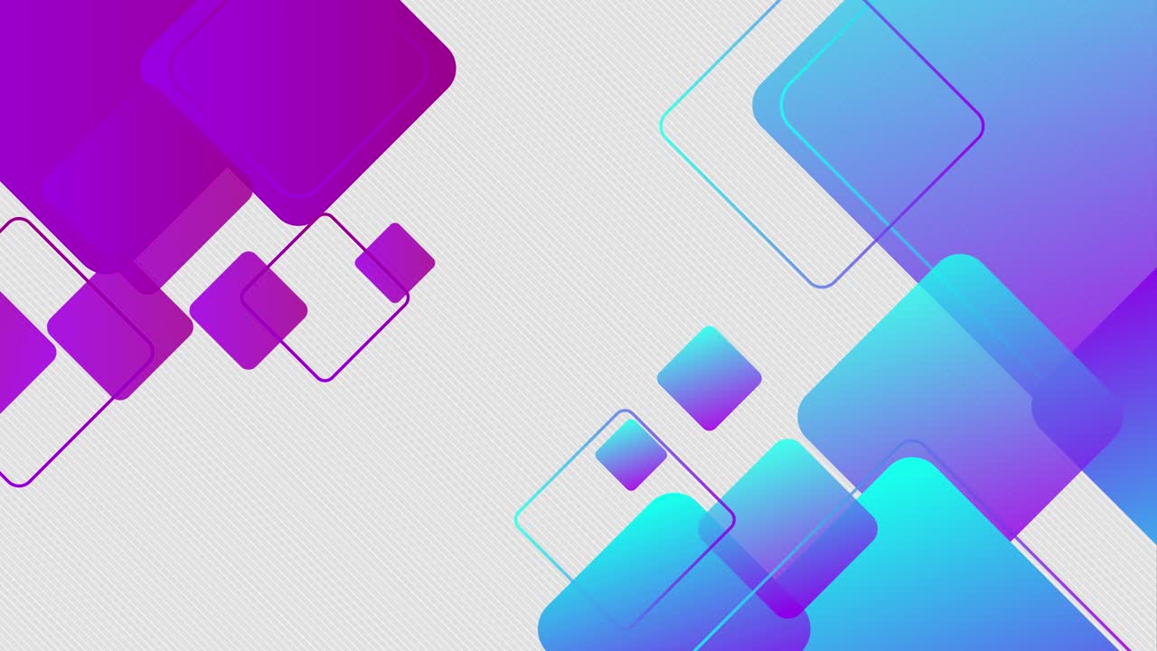 cuadros redondeados abstractos diagonales en la cabeza fondo blanco animación rebotante