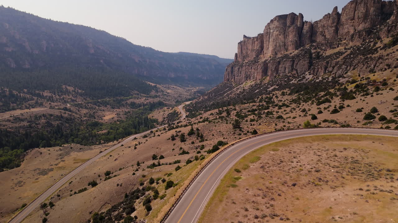 Scenic Mountain Road in a Canyon