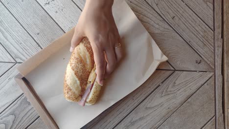 sandwich on a tray