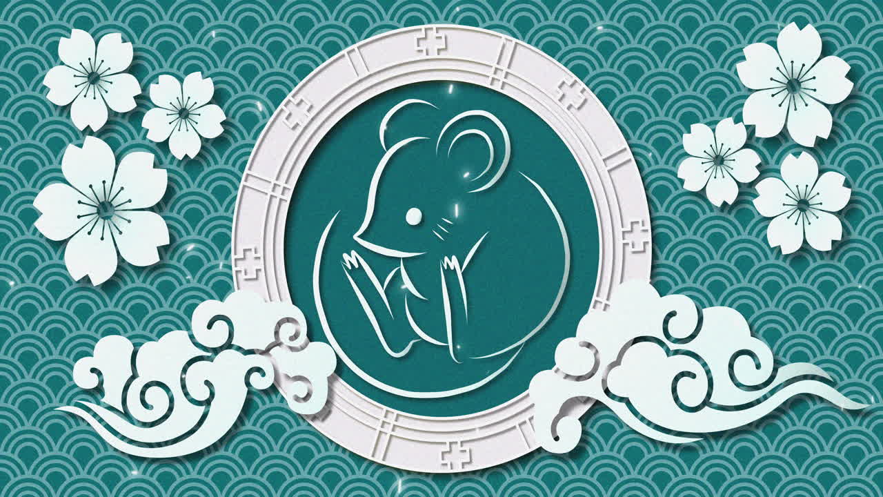 회전 바 ⁇ 에 있는  ⁇ 의 중국 새해 애니메이션 4k