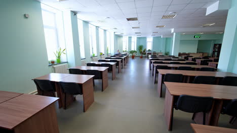 empty college classroom. empty desks at the university